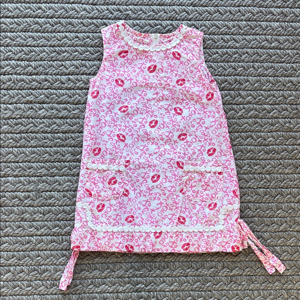 Lilly Pulitzer Pink and White Valentines Dress , size 3T